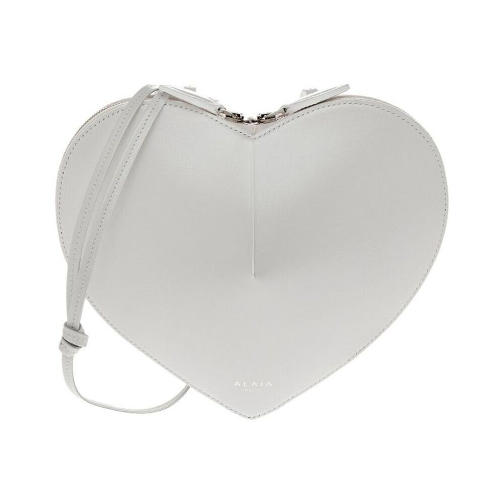 Alaia White Hard Shell Heart Crossbody Purse
